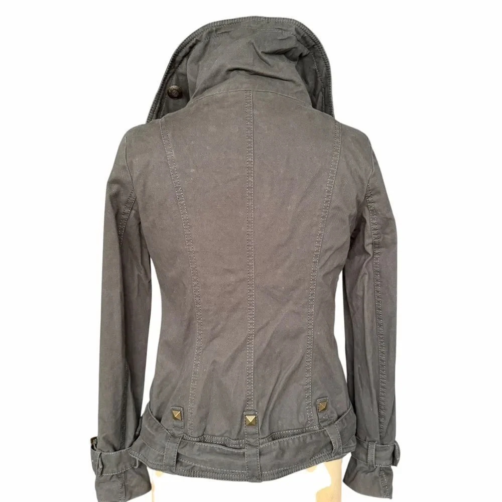 Kensie Dark Gray Double-Breasted Fitted Jacket Size S